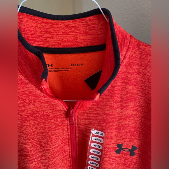 NWT Under Armour Men's Armour Fleece 1/2 Zip Pullover - Red - Picture 7 of 14